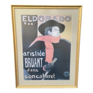 Large Framed Eldorado Artistide Bruant Dans Soncabaret Poster by Toulouse Laurtrec For Sale