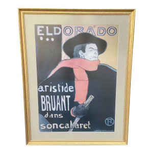 Large Framed Eldorado Artistide Bruant Dans Soncabaret Poster by Toulouse Laurtrec