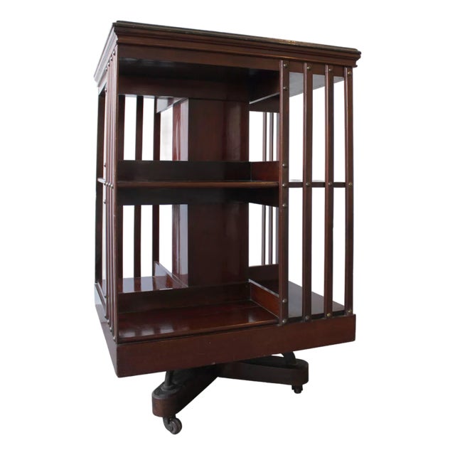 Revolving Mahogany Bookcase, 1900s For Sale
