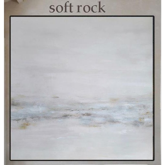 Large stretched original art PRINT. Unframed neutral modern landscape, SOFT ROCK, is ready to hang or frame (unframed -...