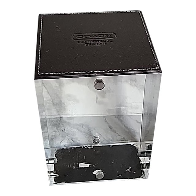 Coach Leather Lucite Paperweight For Sale