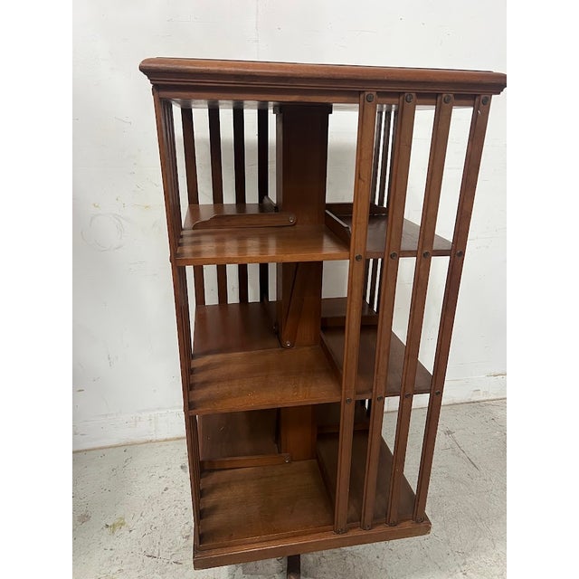 Walnut Rotating Bookcase, 20th Century For Sale - Image 3 of 15