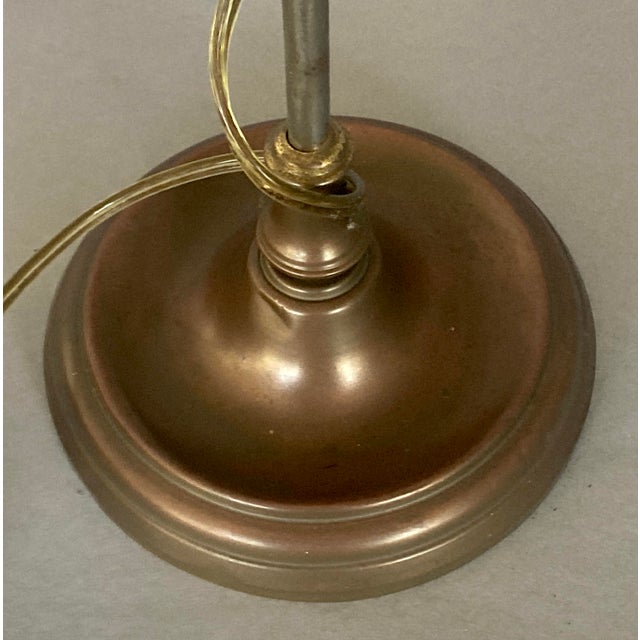 1970s French Table or Desk Lamp, Cased Green Shade, Bronze Finished Base, a Beauty! For Sale In San Francisco - Image 6 of 7