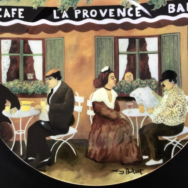 Impressionist 1990’s Guy Buffet- Cafe La Provence Dinner Plate For Sale - Image 3 of 6