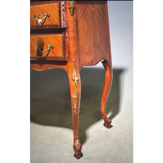 French 1940s French Marble Top Low Chest For Sale - Image 3 of 5
