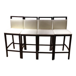 Cape Furniture Leather Bar Stools - Set of 4 For Sale