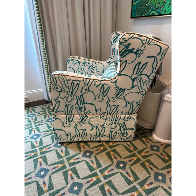 Hunt Slonem for Groundworks Custom Swivel Glider For Sale - Image 4 of 9