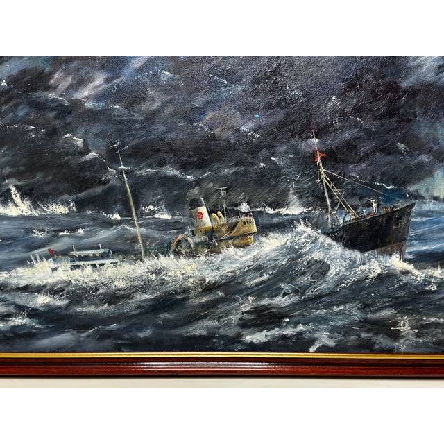Oil Painting Kingston Peridot (H591), Fishing Trawler Tragedy Lost in the Arctic Gale, January 1968 Framed For Sale - Image 4 of 18