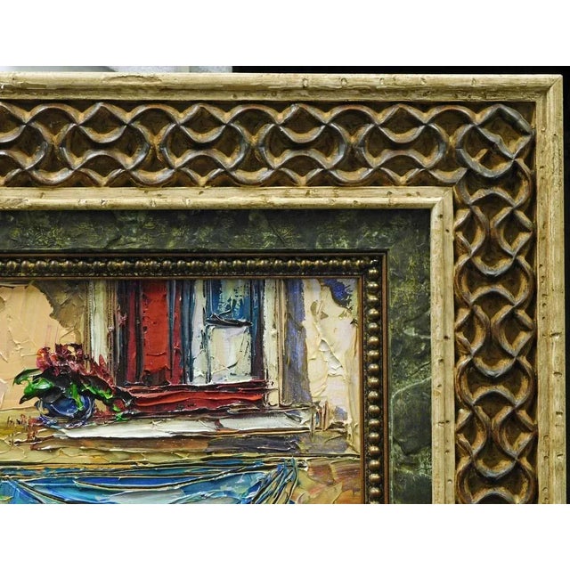 Maya Eventov "Untitled" Custom Frame Original Acrylic Flowers Hand Signed For Sale - Image 9 of 10