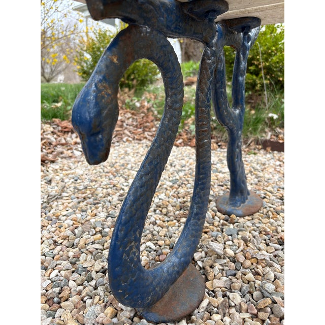 Mid 19th Century Victorian English Iron Serpent Garden Bench For Sale - Image 4 of 10