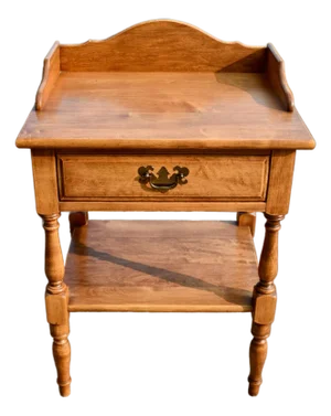 Vintage Heywood Wakefield Americana Style Maple One Drawer Side Table W/Gallery