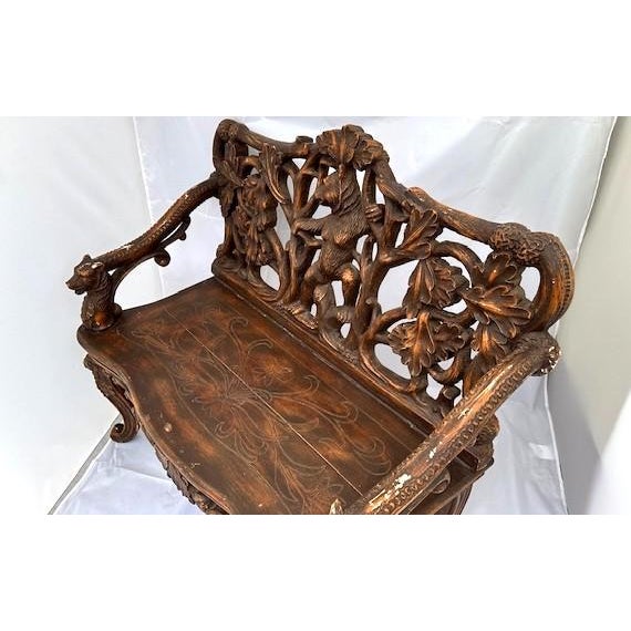 Late 20th Century Black Forest Reproduction Bear Bench For Sale In Wichita - Image 6 of 10