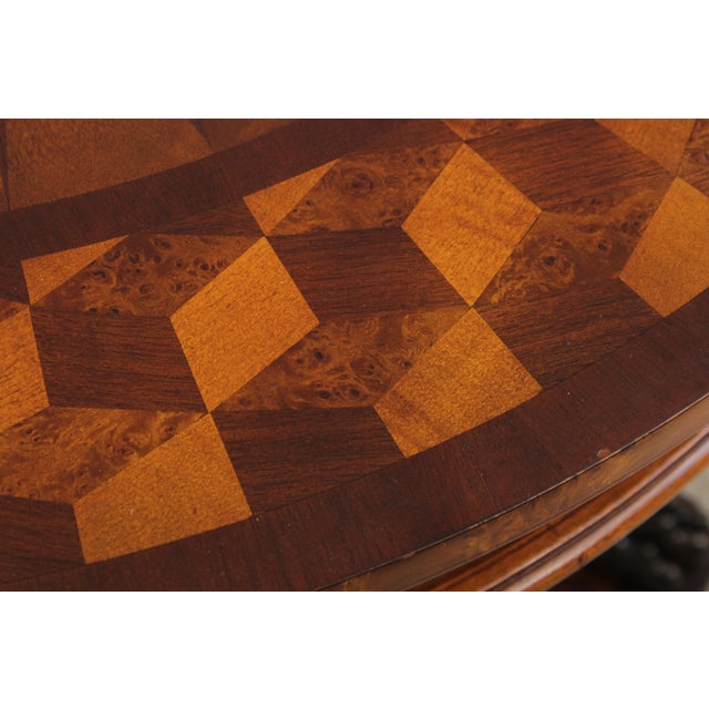 Theodore Alexander Round Sunburst 2 Drawer Center Table For Sale - Image 12 of 17