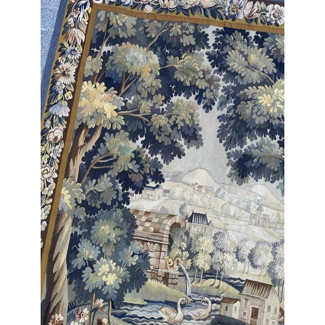 Antique French Aubusson Tapestry, 1940s For Sale - Image 4 of 18
