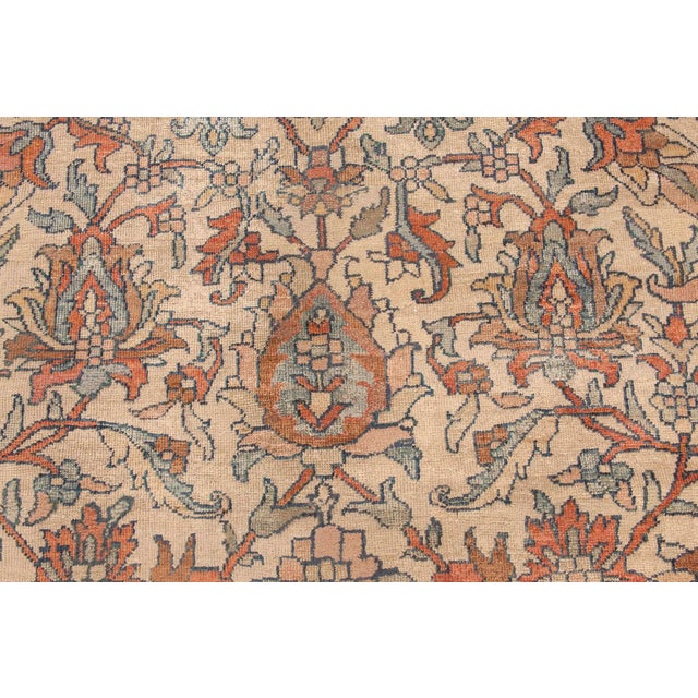 Antique Persian Sultanabad Botanic Handmade Wool Carpet For Sale - Image 4 of 4