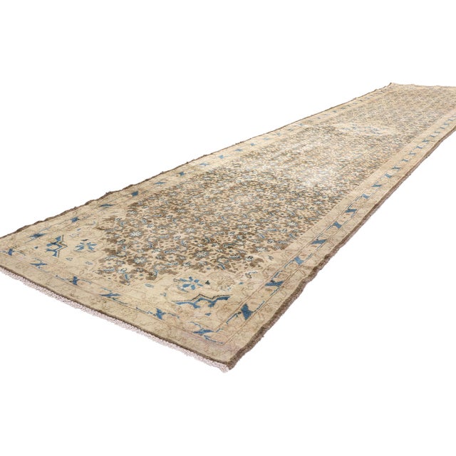 61392 Vintage Persian Hamadan Rug Runner, 03'03 x 15'10. The Celestial Passage: A Vintage Persian Hamadan Masterpiece of...