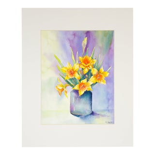 Daffodils in Vase - Tomoko Parry, C. 1990s For Sale