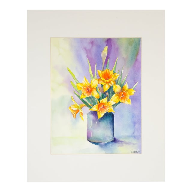 Daffodils in Vase - Tomoko Parry, C. 1990s For Sale