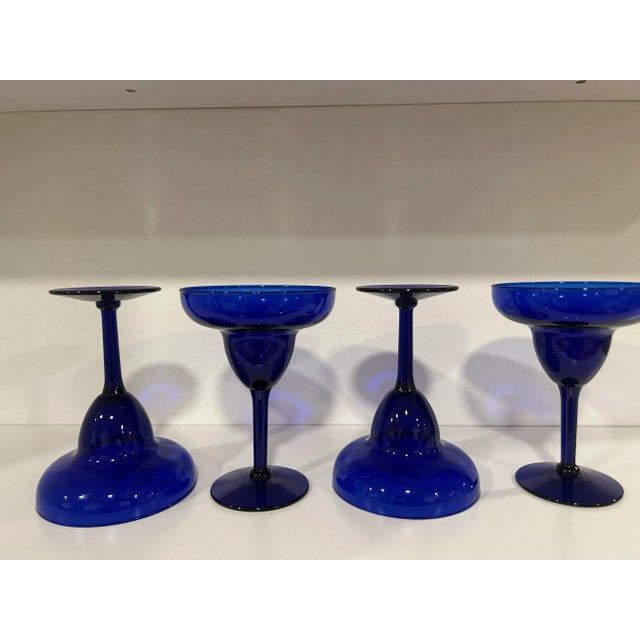 Vintage Libbey Cobalt Blue Margarita Glasses – Set of 4 – 8oz – Retro 1980’s Barware Add a bold pop of color and 80’s...