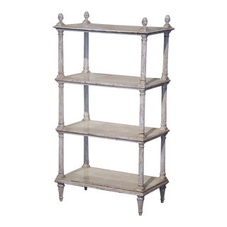 19th Century French Louis XVI Painted Oak Four-Tier Etagere For Sale