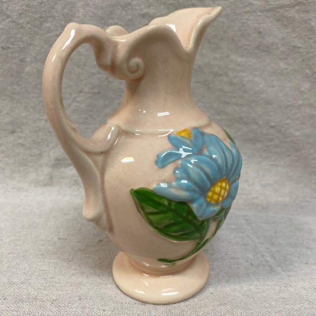 Pink Vintage Hull Art Pottery Blue Magnolia Bud Vase For Sale - Image 8 of 12