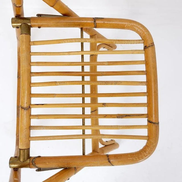 Brown Mid-Century Italian Bamboo Folding Chair from Dal Vera, 1960s For Sale - Image 8 of 12