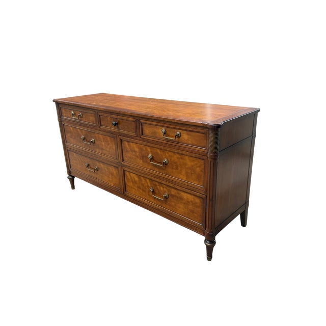 Brown 1960's Kindel Furniture Belvedere French Regency Louis Walnut Dresser For Sale - Image 8 of 15