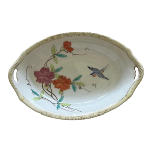 Antique Nippon Oval Hand Painted Candy Nut Dish