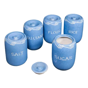 1930's Set of 5 Vintage Kitchen Canisters