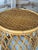 Mid 20th Century Vintage Boho Organic Modern Drum Form Rattan Side Table With Woven Top For Sale - Image 5 of 11