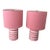 1990s Kate Spade Pink Striped Ceramic Cylinder Lamps Shades - Set of 2 For Sale