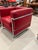 Chrome and Red Leather Club Chairs in the Style of Le Corbusier - A Pair For Sale - Image 12 of 14