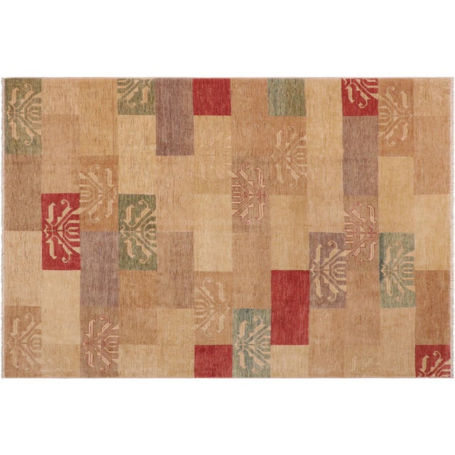 Contemporary Gabbeh Beige/Tan Wool Rug - 9'0'' X 11'6'' For Sale - Image 9 of 10