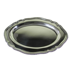 1970’s Vintage/New Silverplate Oval Shaped Platter With Running Gadroon Applied Border