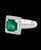 Metal 2.8 Carat Emerald Cut Colombian Emerald and Diamond Ring Estate For Sale - Image 7 of 8