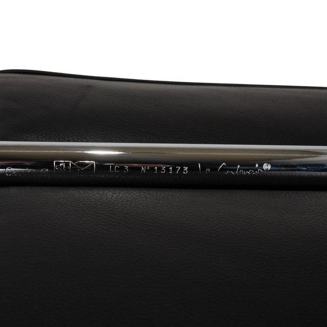 LC 3 Armchairs in Black Leather by Le Corbusier for Cassina, Set of 2 For Sale - Image 11 of 16