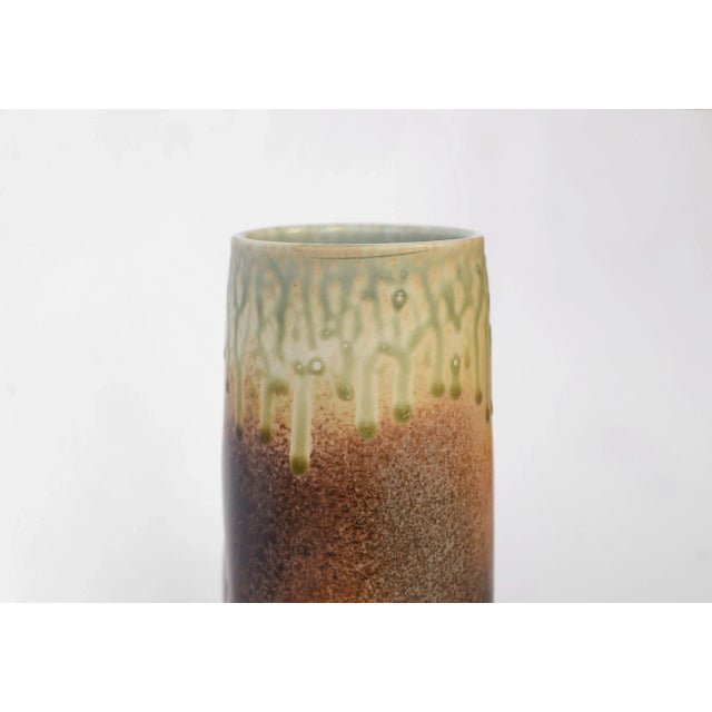 Brown Dan Ishler Modernist Studio Pottery Incised Relief Horse Vase For Sale - Image 8 of 13