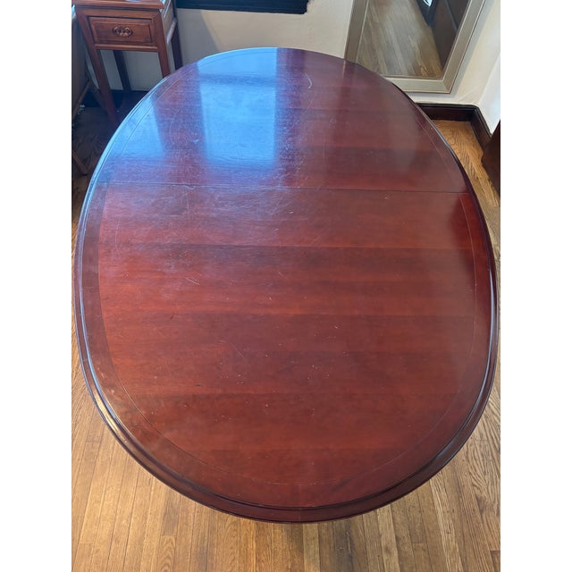 Grange Grange Made in France Expanding Cherrywood Oval Dining Table For Sale - Image 4 of 9