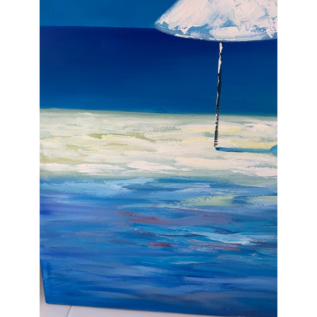 "White Umbrella" Double Canvas Painting, a Pair For Sale - Image 4 of 10