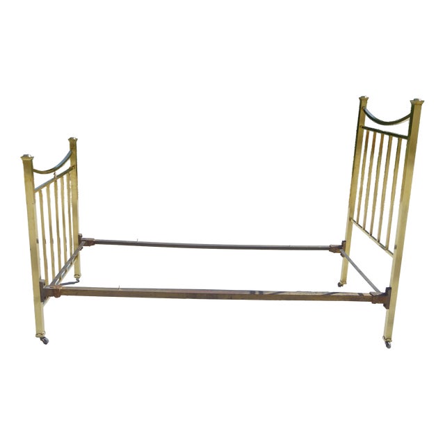 Antique Bed in Gilt Brass, 1890s For Sale