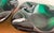Mid-Century Modern Vintage Blenko Glass Ashtray Set Chunky Green, Pair For Sale - Image 3 of 6