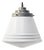 Art Deco White Reeded Opaline Glass Pendant Lamp from Philips For Sale