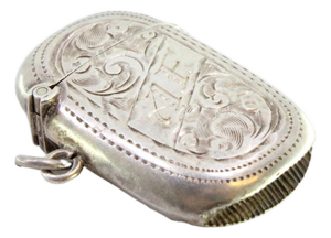 Silver Matchbox with Elliptical Engraved Floral Motifs