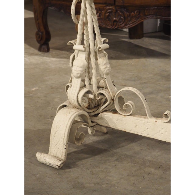 Large Antique French Wrought Iron Château Fireplace Landier Screen, Circa 1890 For Sale - Image 9 of 18