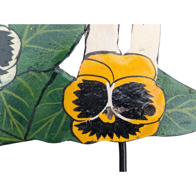 Black Vintage Folk Art Tole Metal Cow Wall Hooks Key Holder For Sale - Image 8 of 11