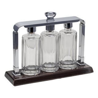Vintage Italian Art Deco Tantalus Set, 1930, Set of 4 For Sale