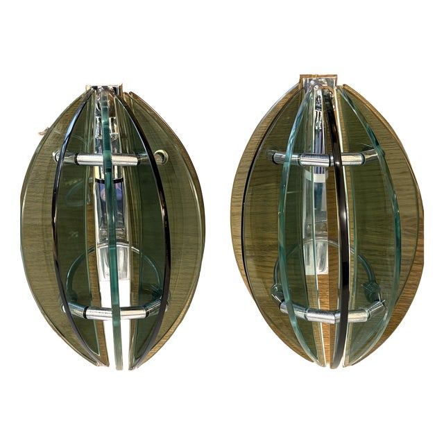 Glass Appliques from Fontana Arte, 1960, Set of 2 For Sale