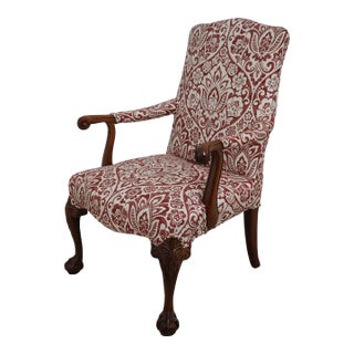 Ball & Claw Newly Upholstered Vintage Armchair For Sale