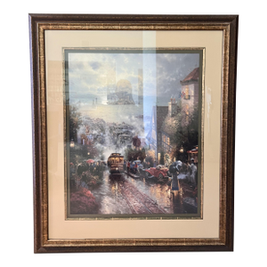 1990s Thomas Kinkade "Hyde Street and the Bay" Signed & Numbered Lithograph - Framed