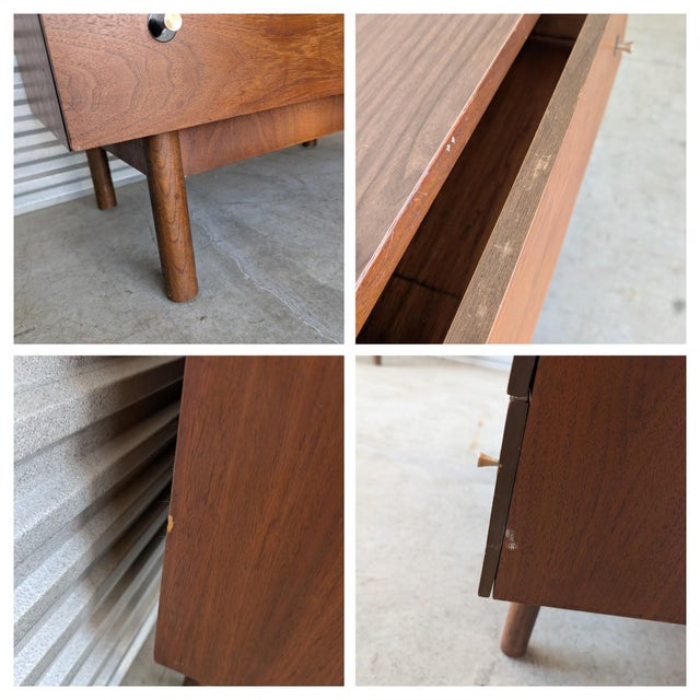 1960s Stanley Distinctive Furniture Mid Century Modern Bedroom Set With Mirror For Sale - Image 12 of 18